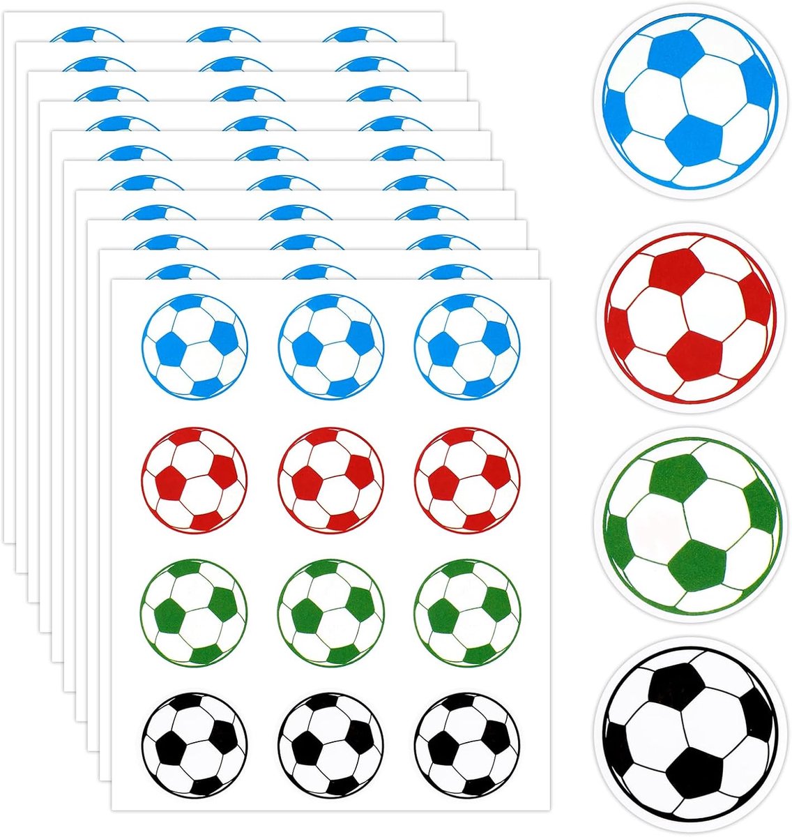 SnelShoppen - 120 Stuks Voetbal Stickers, Sport Stickers voor Kinderen, Waterfles Stickers, Decoraties voor Feest, Scrapbooking, Wereldkampioenschap V