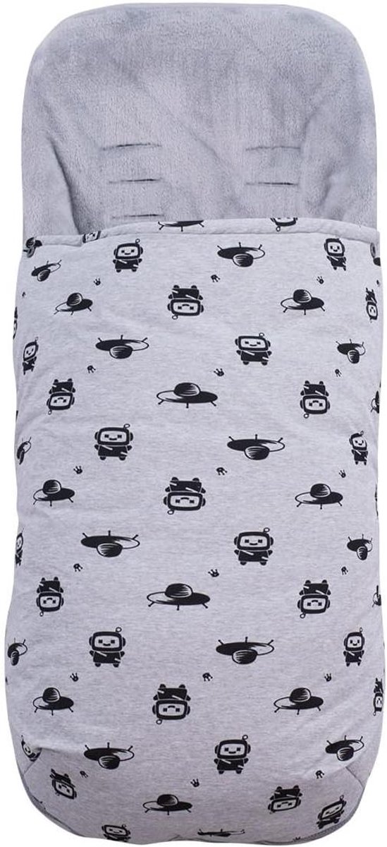 Voetenzak Kinderwagen - Wandelwagenzak Baby - Comfortabel Wandelen - Ademend Katoen Fleece - 43 x 98 cm - Robot Space