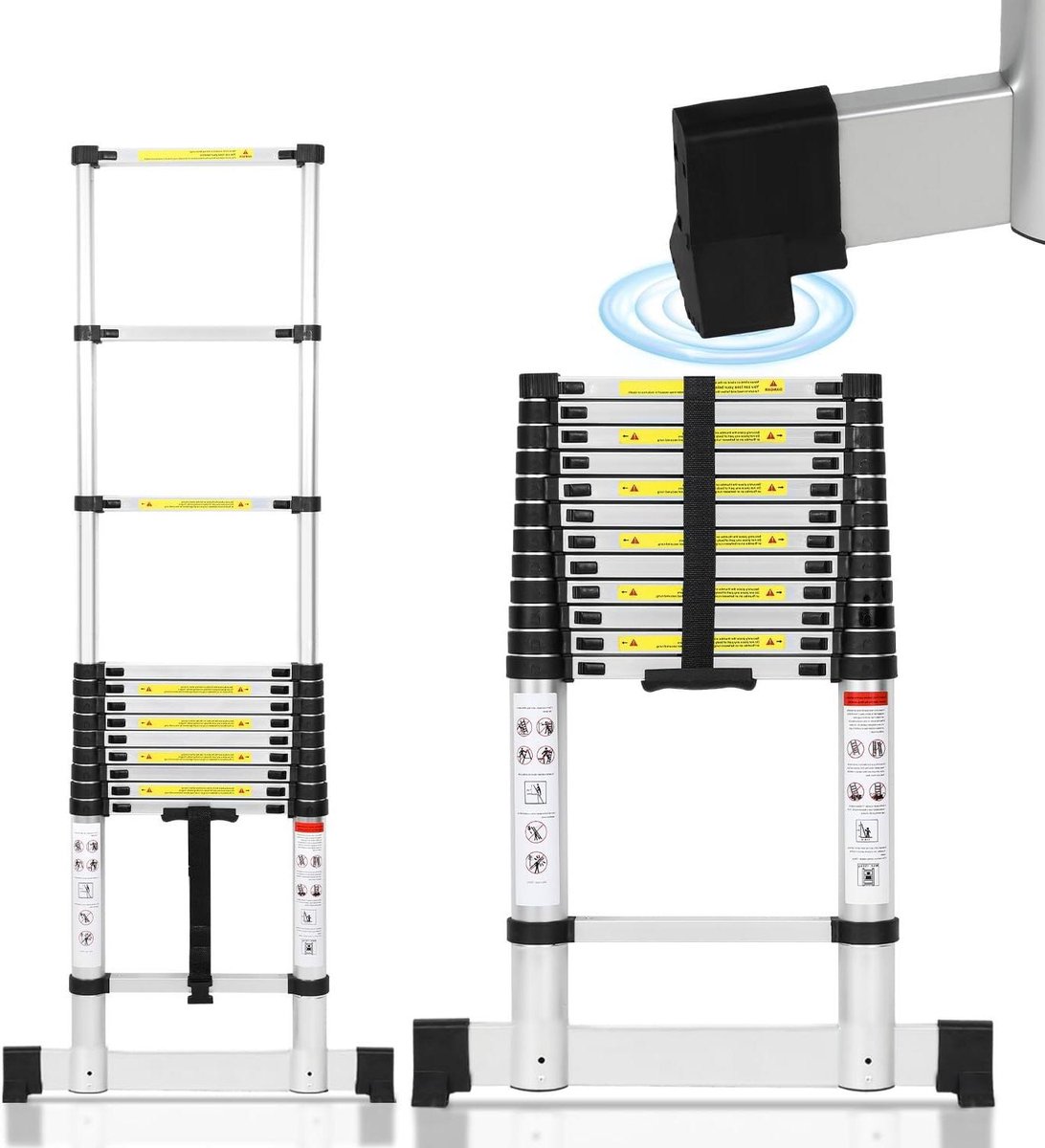 Telescopische Ladder - Uitschuifbare Ladder - Huis Klussen - Aluminium Legering - 3.8 Meter - Aluminium