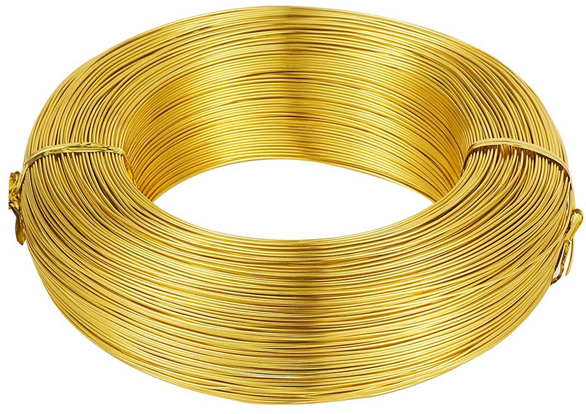 984 Voeten 20 Gauge Goud Aluminium Craft Draad 0.8mm Flexibele Metalen Artistieke Kralen Draad voor DIY Beeldhouwkunst en Ambachten