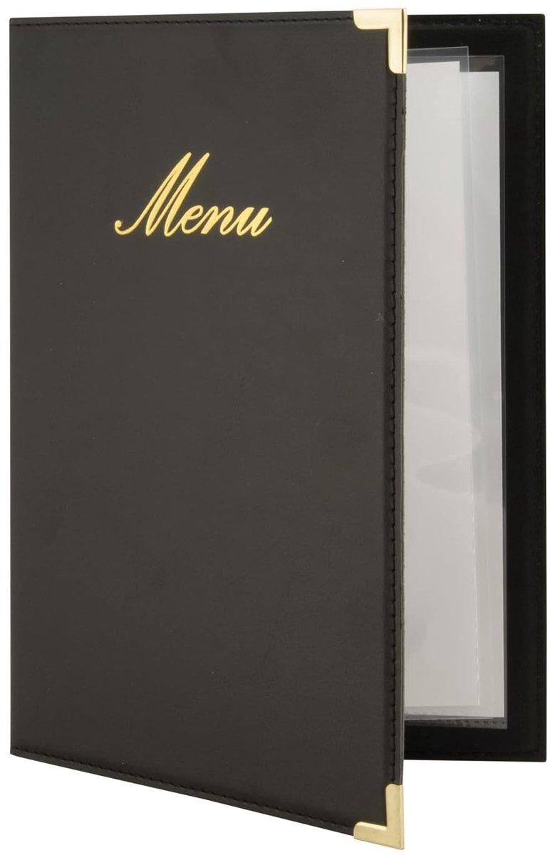 Classic lederlook A5 menukaart incl. 1 dubbele inzet voor menu's