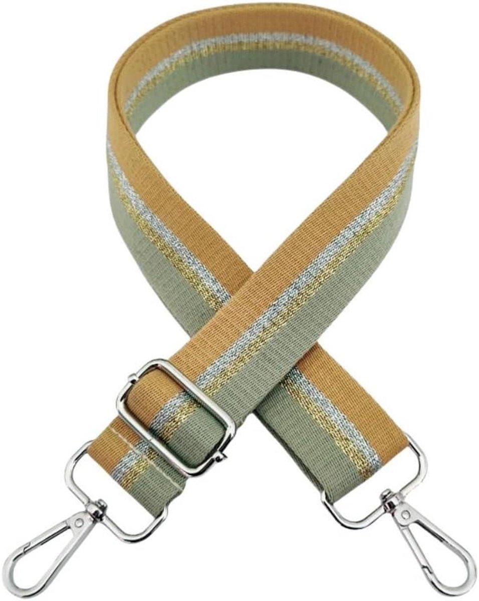 Verstelbare Schouderband - Tassenband Handtas - Tas Personaliseren - Niet-gladde Band - 72-130 cm - Geel Groen