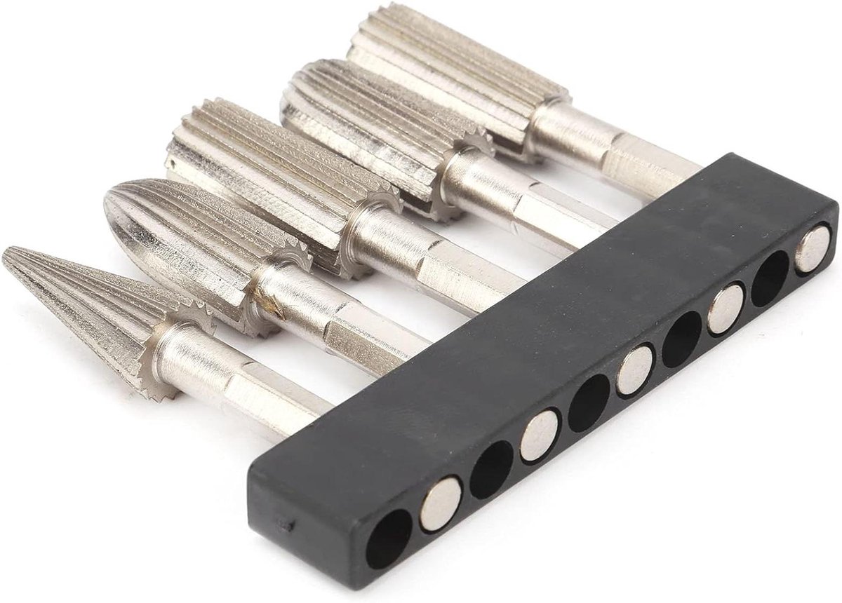 Roterende Vijl Set - Metaalvijlen Boorset - Metaal Bewerken - Dubbel Gesneden - 1/4 Inch Zeskant - Zilver