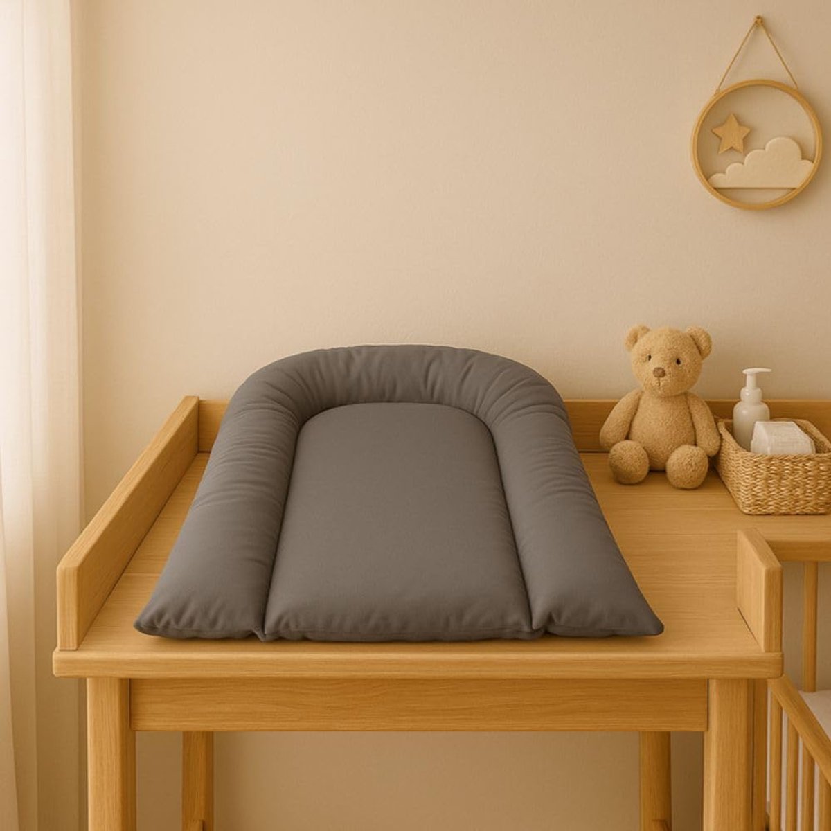 Aankleedkussen 70 x 45 cm - Wasbaar & Waterdicht - Verhoogde randen - Hoofdbescherming - SnelShoppen