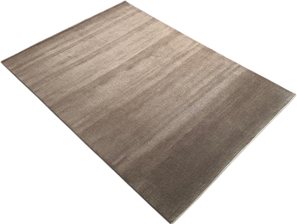 SnelShoppen - Taup AN2 Handgeweven Vloerkleed, Grijs, 200 x 300 cm, 100% Wol, Modern, Geschikt voor Vloerverwarming, Eenvoudig Design voor Woonkamer,