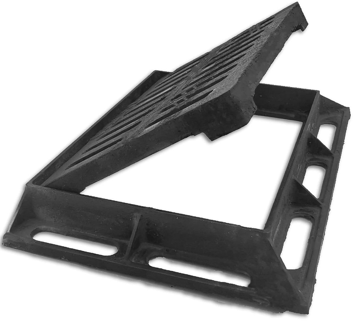 Gietijzeren Rioolrooster - Afvoerrooster Zwaar Gebruik - Oprit Drainage - Klasse B125 Belasting - 280x180 mm Vrije Opening - Zwart