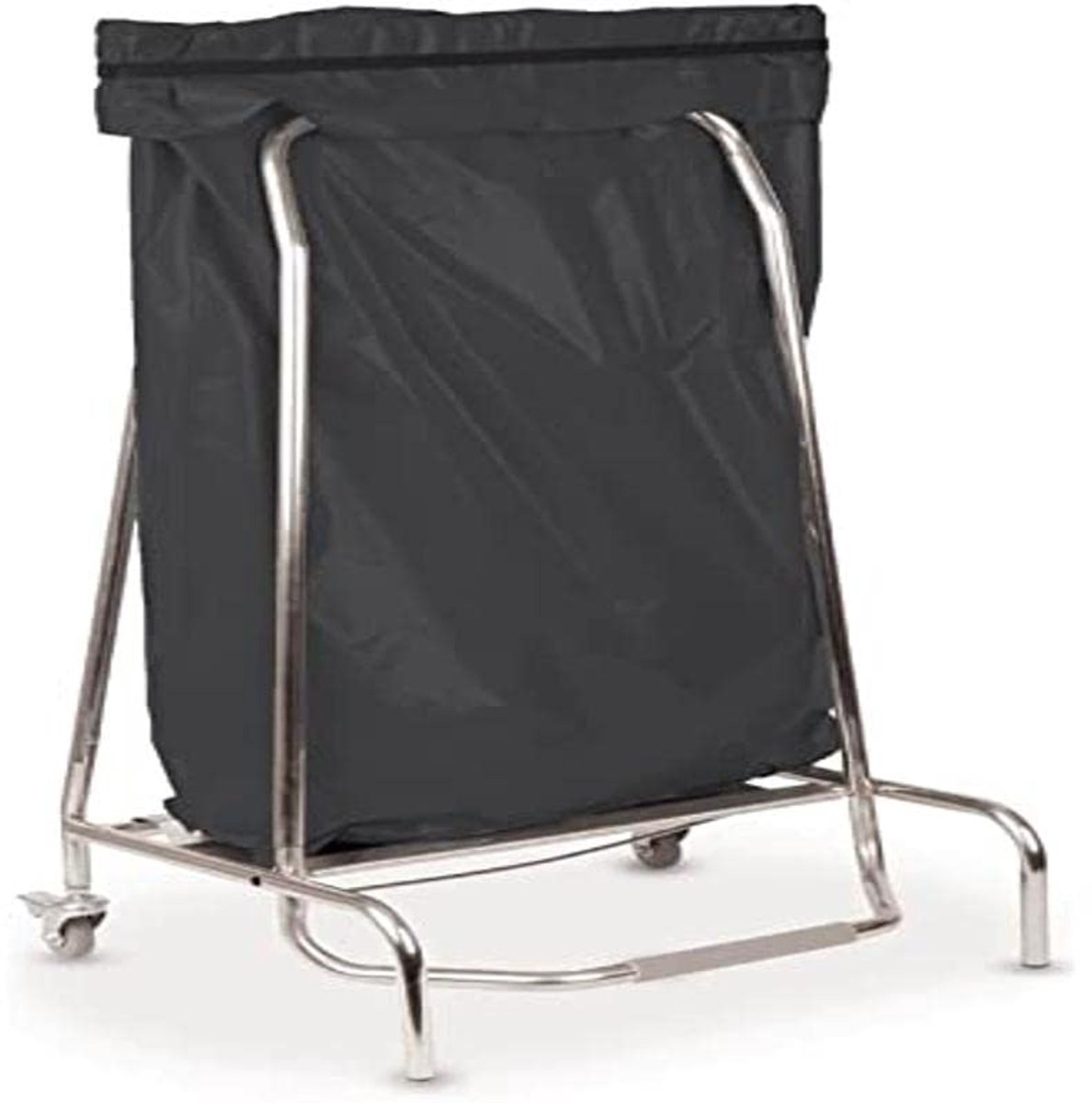 SnelShoppen - RVS Afvalbak 110L met Pedal, Stalen Tubes, Rubber Lip, 2 Zwenkwielen met Rem - Ideaal voor Keuken, Tuin, Feesten en Camping