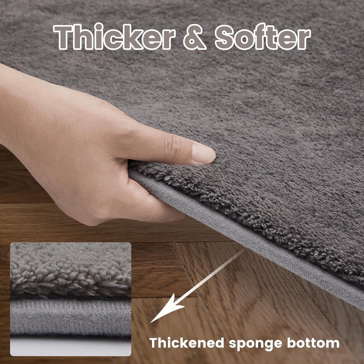 SnelShoppen - Donkergrijze Tapijtloper 80 x 200 cm - Zacht Laagpolig Woonkamertapijt van 100% Polyester met Demping en Terugvering - Ideaal voor Woonk