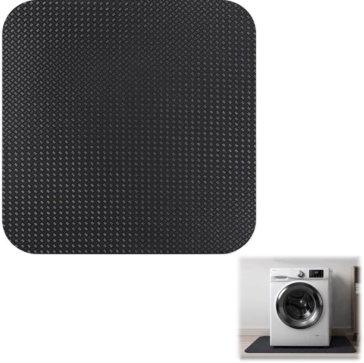 Antitrillingsmat - Vloerbeschermer - Apparaten Stabiliseren - Dubbelzijdig Antislip - 60 x 60 cm - Zwart