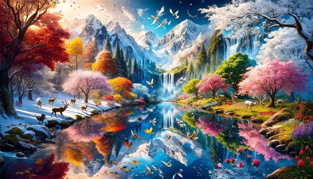 Legpuzzel 2000 stukjes - Volwassen Puzzel Spel - Ontspannen en Trainen - Inclusief Poster - 100x70 cm - Dieren Sneeuwbergmeer