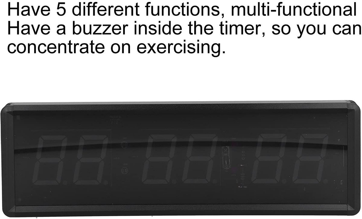 SnelShoppen - Yechiry Intervaltimer en Stopwatch, LED Gym Training Countdown Klok voor Fitness, 12/24 Uur, Externe Bediening, Thuis en Gym Trainingsti