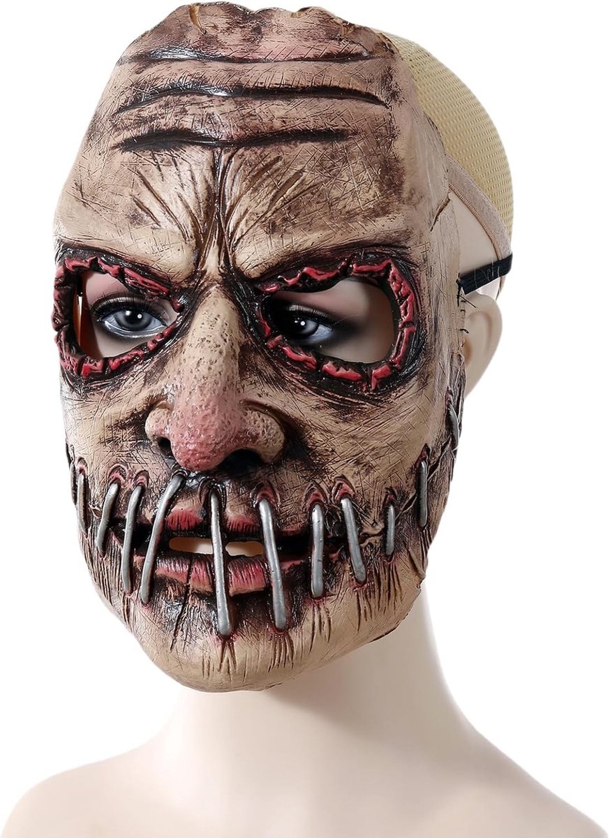 Superzacht Halloween Horror Masker met Nagels, Griezelig Kostuum voor Demon Cosplay en Feestjes