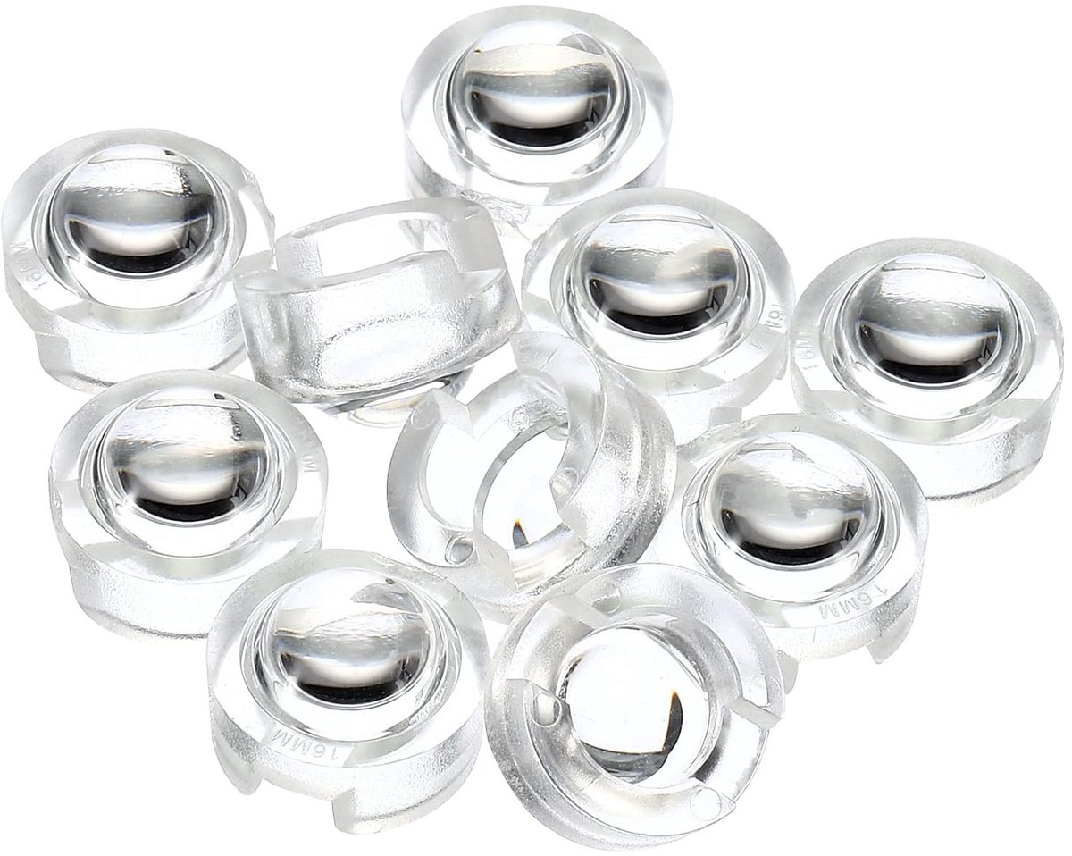 13 mm led convexe lens, 10 stuks, 15 graden stralingshoek, acryl led, optisch, convex, convex, condensatorlens voor 1 W, 3 W, led, infraroodparels, transparant
