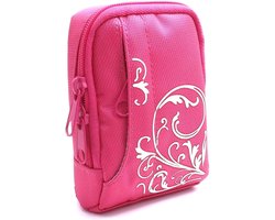 Cameratas met stijl voor compacte digitale camera's, in Pink Roze (met schouderriem - riemlus) bijvoorbeeld compatibel met Kodak Pixpro FZ53 FZ55 X55 enz.