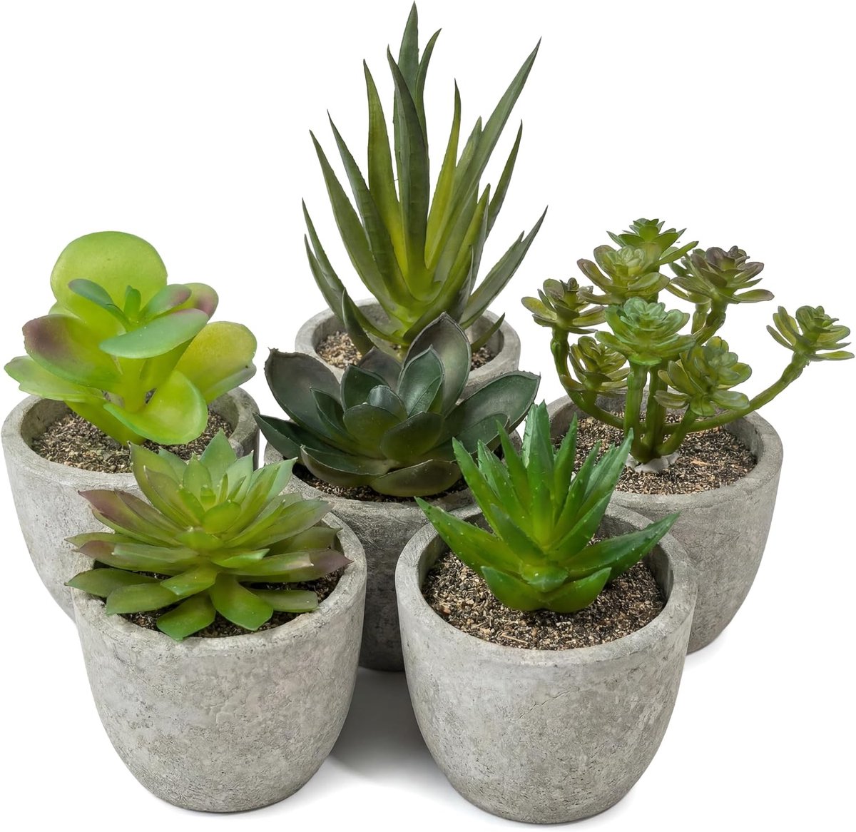 Kunstvetplanten, kunstplant, kunststof, 6 stuks Nepplanten in