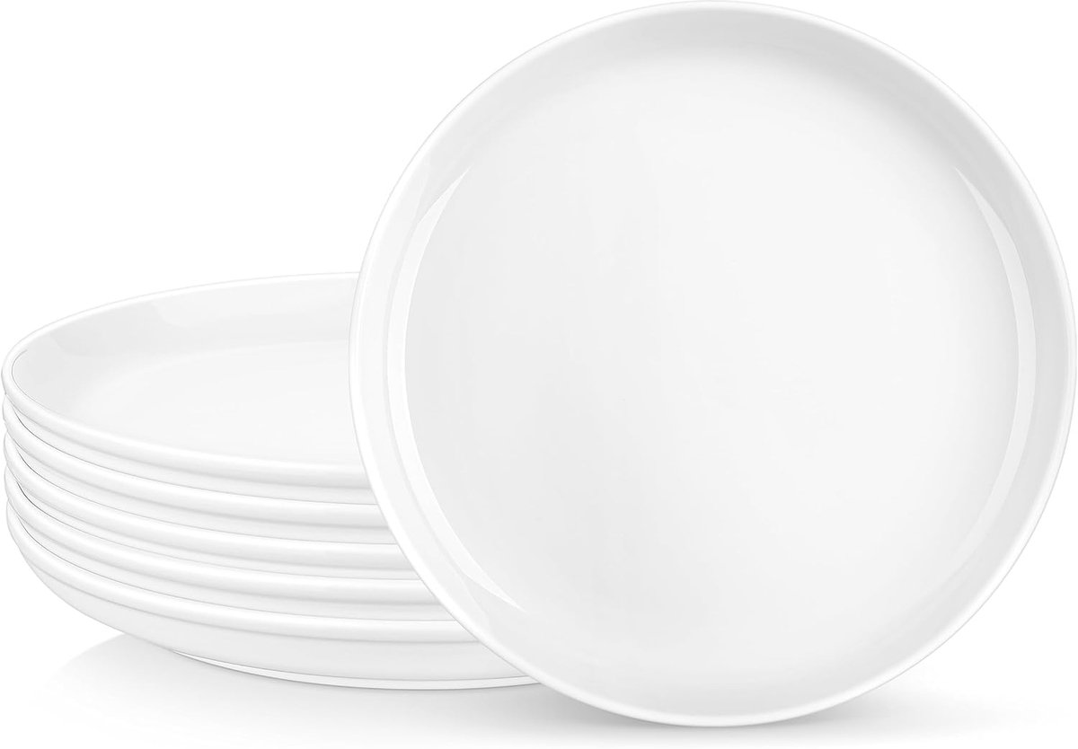 Dinerborden set van 6, 21,6 cm porseleinen ronde borden set voor
