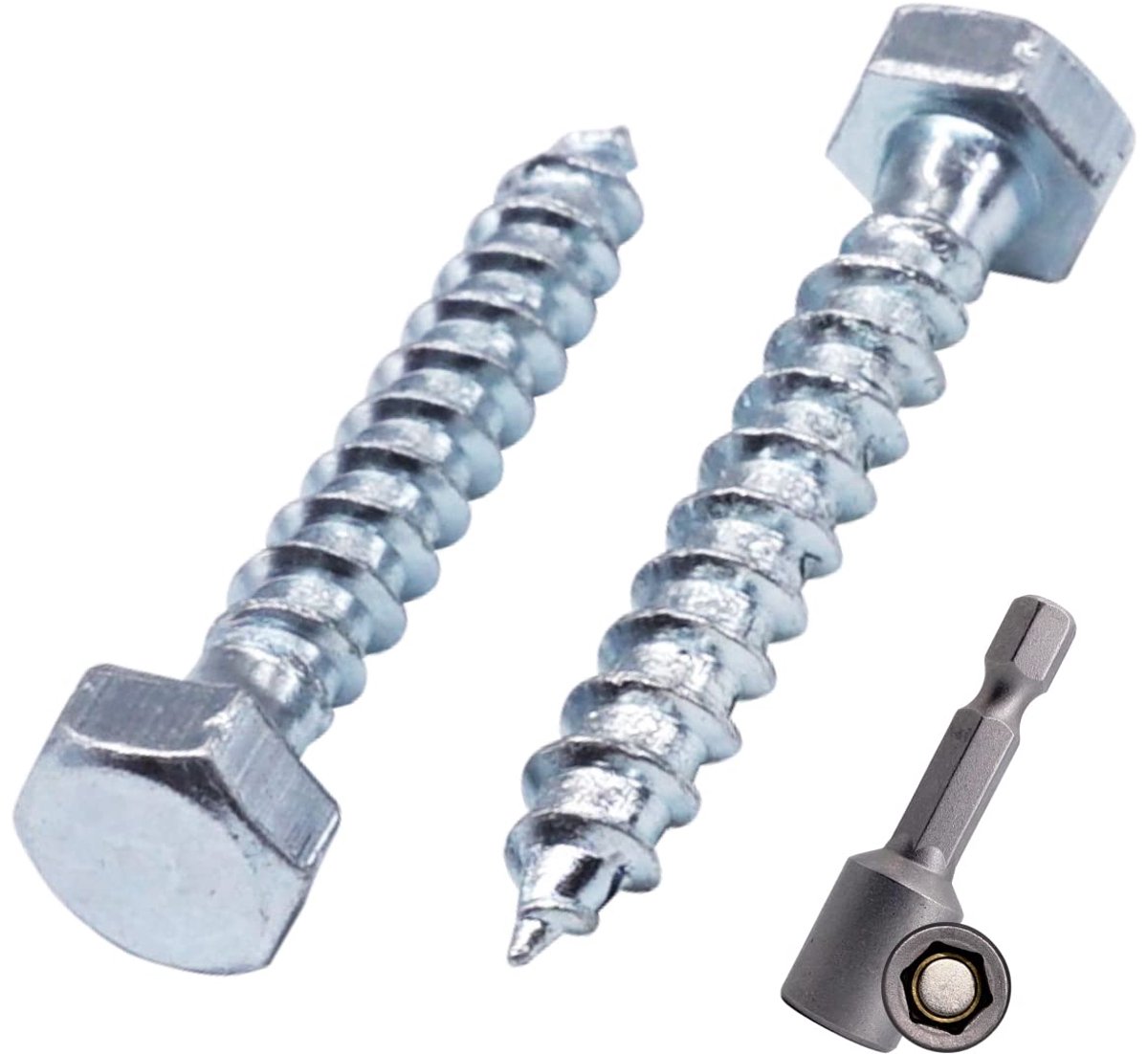 (100 stuks) Din 571 verzinkt staal zeshoek houtschroeven M5 x 30 mm