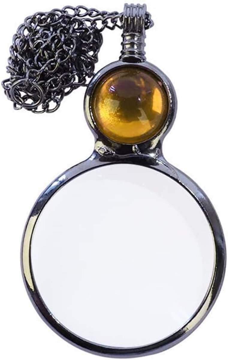 Vergrootglas Hanger Ketting Gift,Vergrootglas Ketting Optische Vergrootglas Lens met Vintage Lucky Crystal Bead Hanger voor Bibliotheek Lezen Fijne Print Zoomen Verhoog Visie Sieraden, Legering