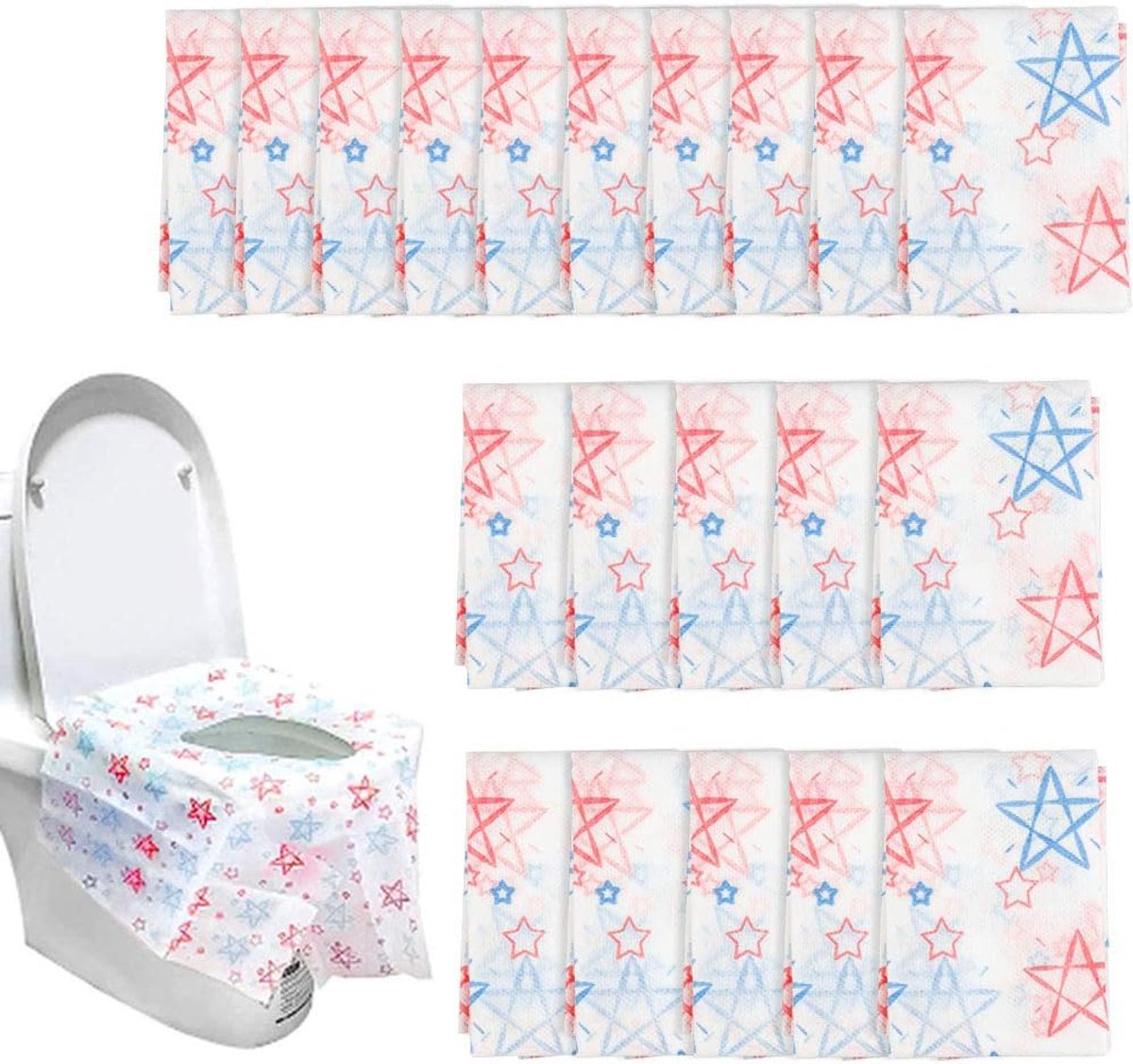 20 stuks toiletkussens, wegwerp toiletten stoelbekleding antislip waterdicht licht handig wegwerp toiletpapier baby's zwangere moeders voor toilet winkelcentra kantoor