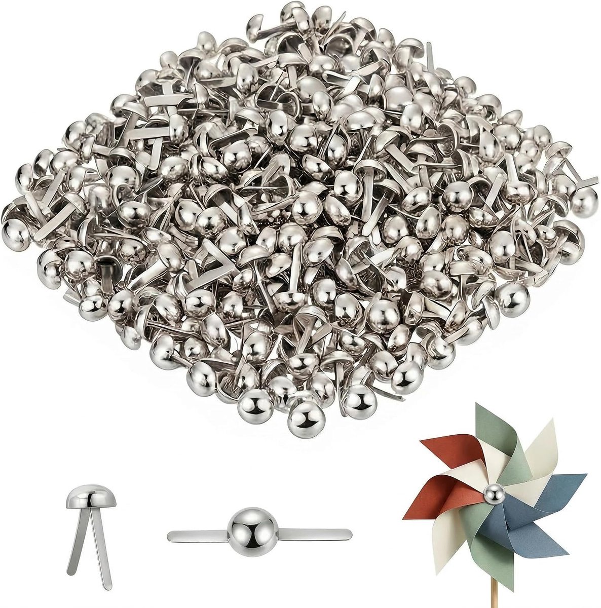 400 stuks patroonzakklemmen, patroonklemmen, metalen ronde kopklemmen, briefklemmen (zilver)