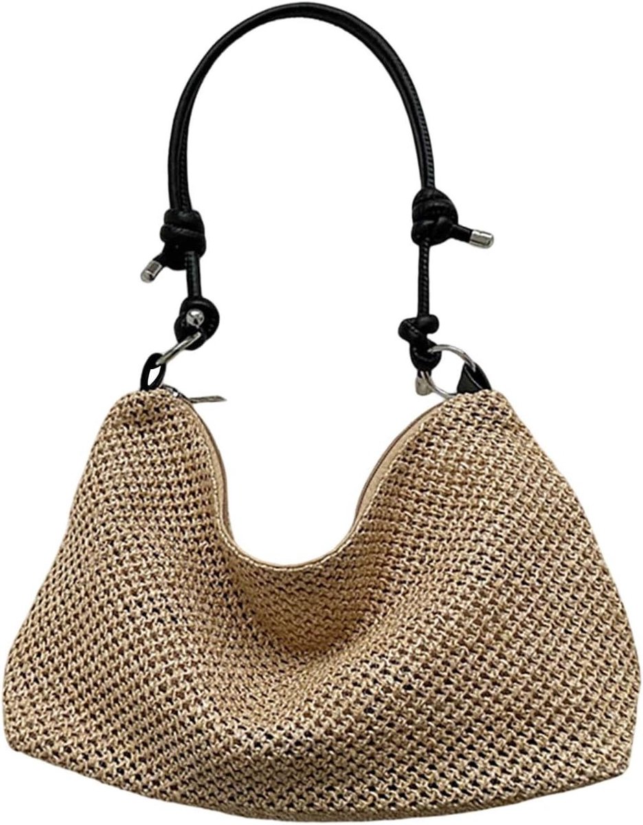 Strandtas Geweven - Schoudertas Picknicktas - Vrije Tijd - Modieus Ontwerp - 25 x 15 x 5 cm - Niet gespecificeerd