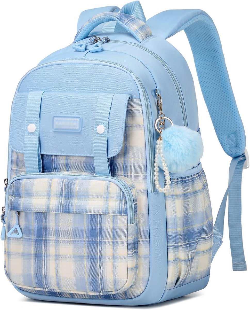 Rugzak voor meisjes, ideale schooltas voor meisjes van de basisschool tot tieners, schattig en ruim - blauw
