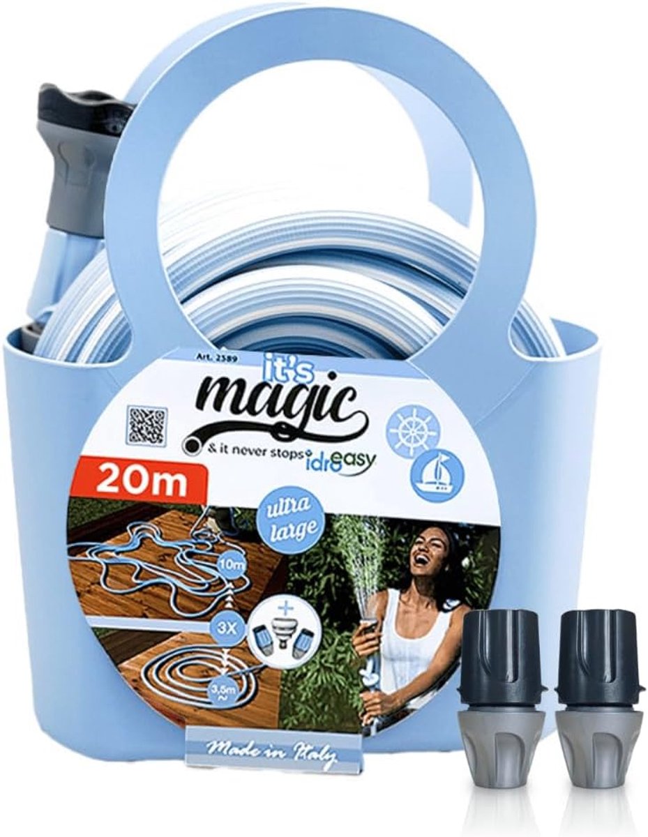 SnelShoppen - Magic Blue Slang 20 Meters - Flexibele Tuinslang voor Water Irrigatie, Hoogwaardige en Vormvaste Tuinwaterslang, Ideaal voor Landschap e