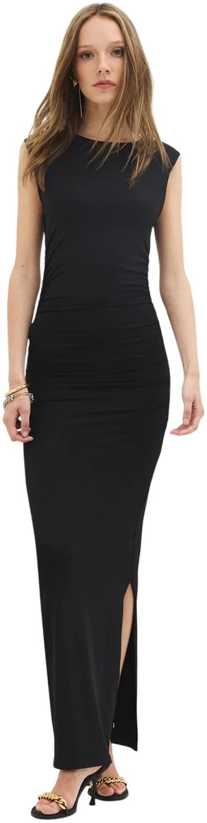 Robe longue sans manches avec fente