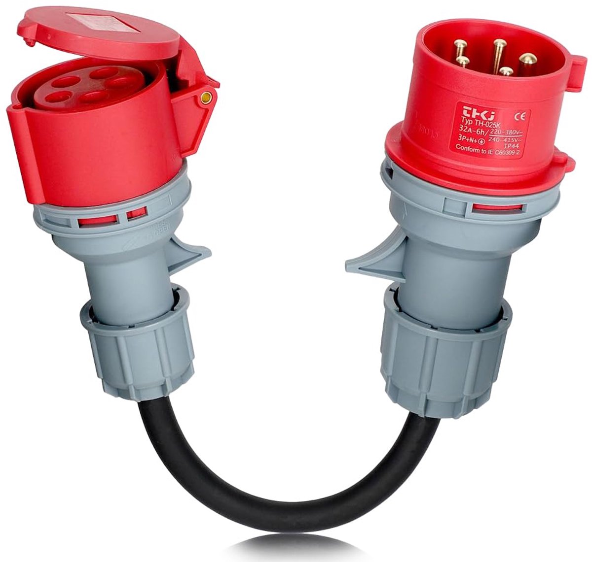 SnelShoppen - CEE Adapter 32A naar 16A, Voedingskabel 5 x 2.5 mm², 16A, 415V, 5-Pin IP44, Waterdicht voor Elektrische Auto Accessoires, Werkplaats, Bo