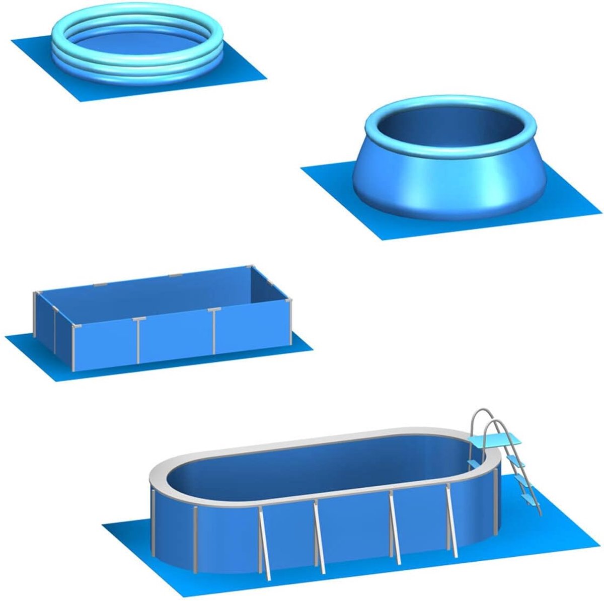 SnelShoppen - 11.2 m² Zwembadmat - 48 EVA Foam Matten 50x50 cm - Rubber Onderlagen Set voor Buiten Zwembad - Ideaal voor Tuin, Camping en Kinderen