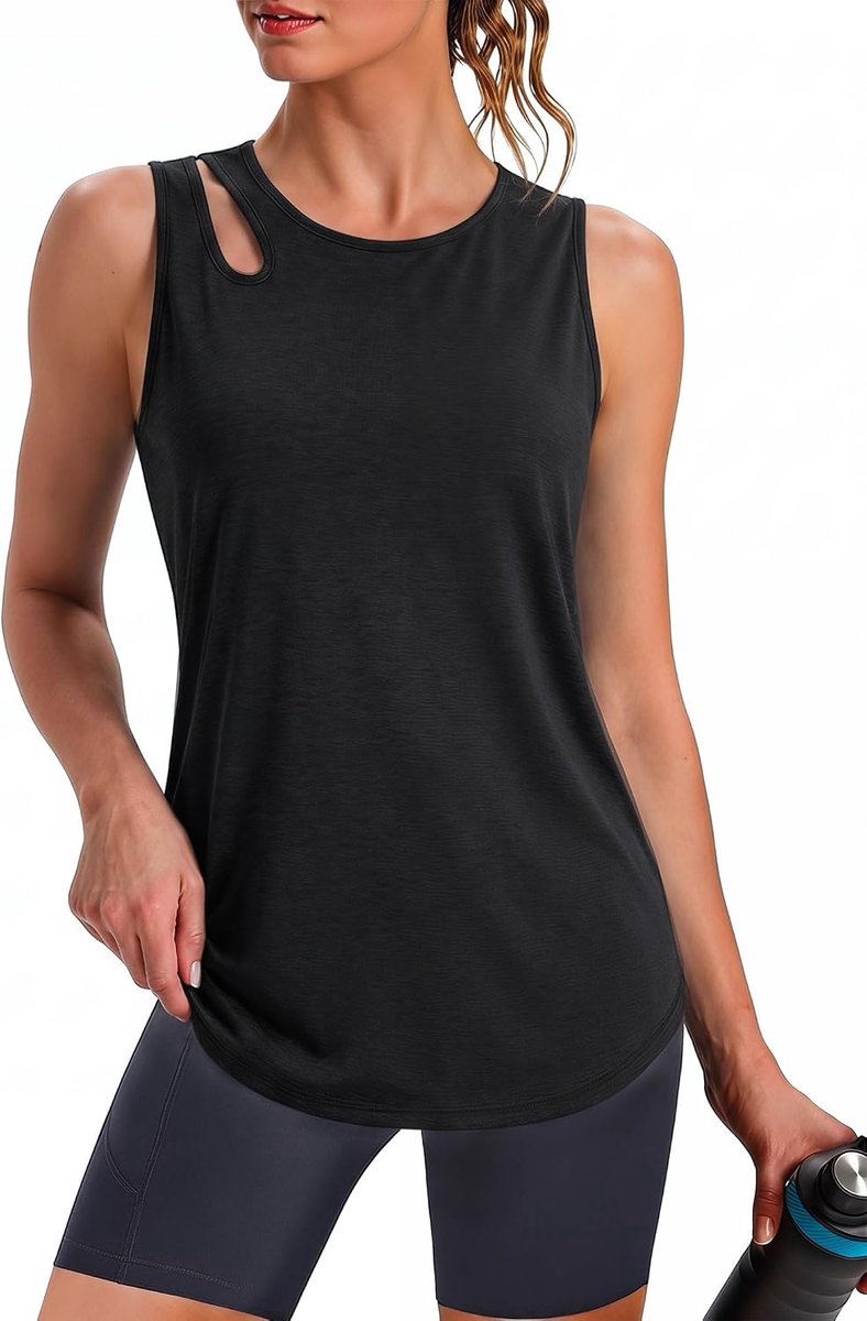 Sportieve tanktop voor dames, ronde hals, mouwloos, licht en ademend, casual, voor elke dag, ideaal voor training