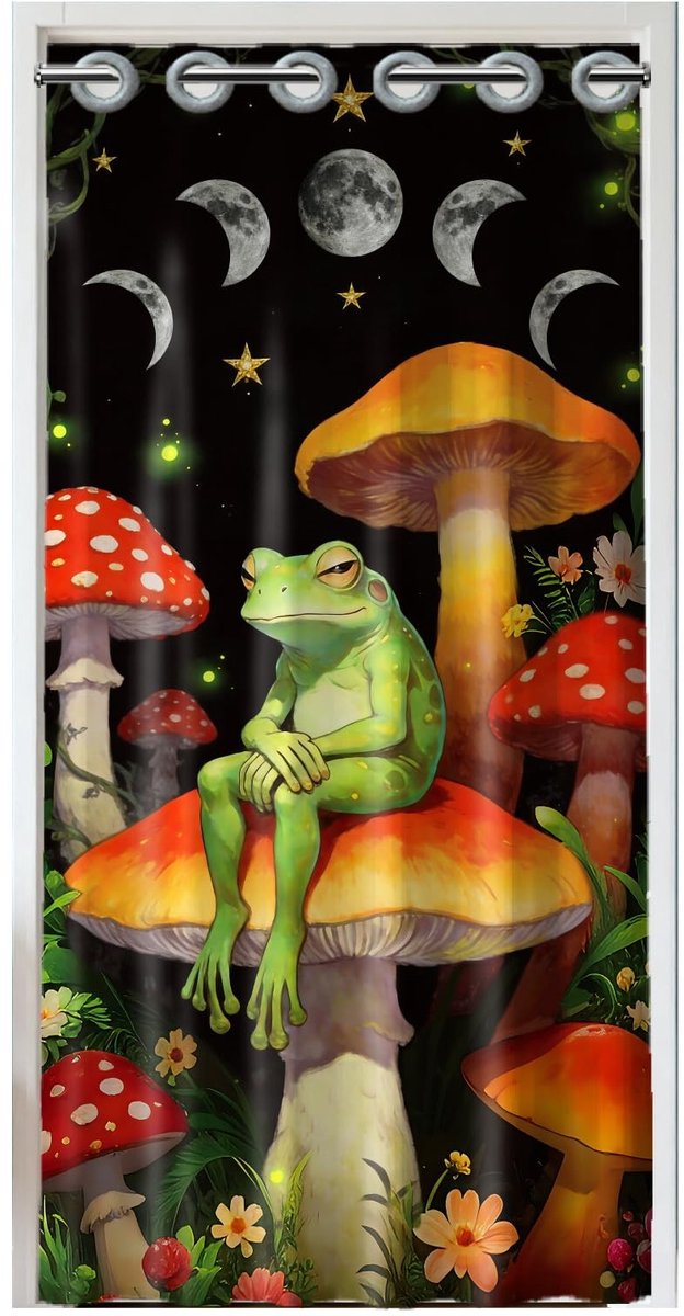 Omgoods - Decoratief Deurgordijn met Paddenstoelpatroon - Opvouwbaar Ruimteverdeler 200 x 100 cm