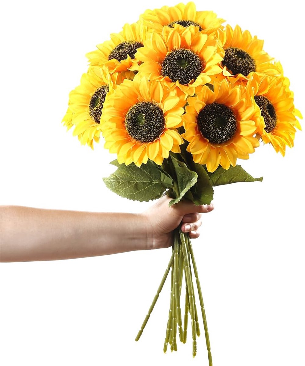 Omgoods - Kunstmatige Zonnebloemen met Lange Steel voor Decoratie