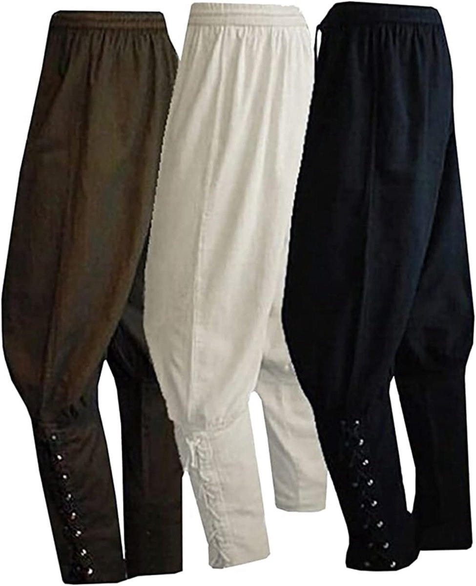 Herenbroek met enkelband, middeleeuws Viking-/navigator-/piratenkostuum, renaissance-/gothic-broek