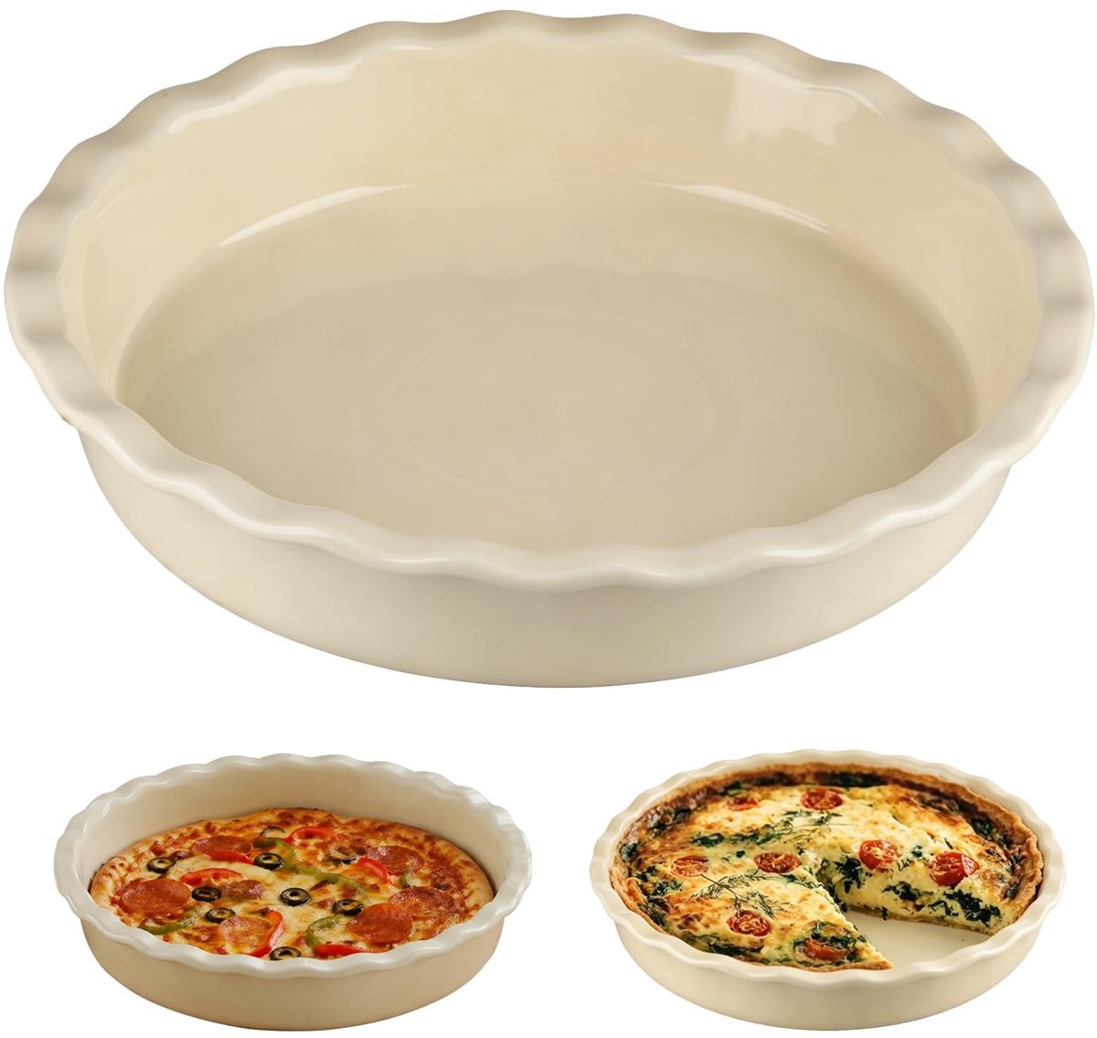 Omgoods - Ronde Keramische Taartvorm 25 cm - Voor Taarten en Quiches