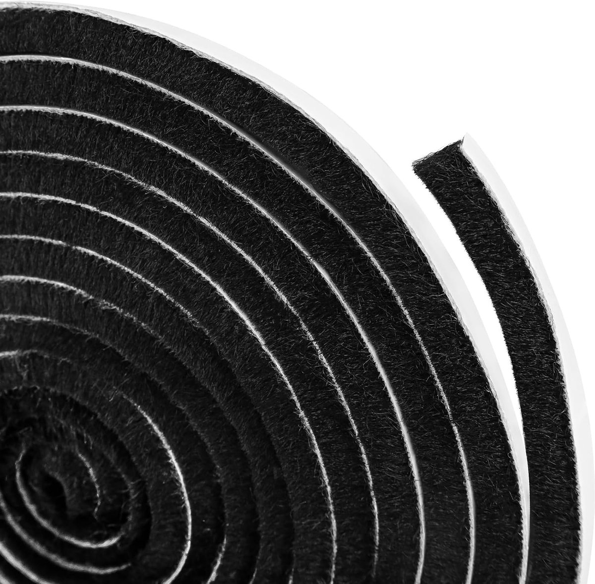 6 M Borstelafdichting, zelfklevend, 9 mm (B) x 9 mm (D), borstelafdichting voor rolluiken, borstelafdichting voor insectenbescherming, winddicht, stofdichte en geluidswerende afdichting voor
