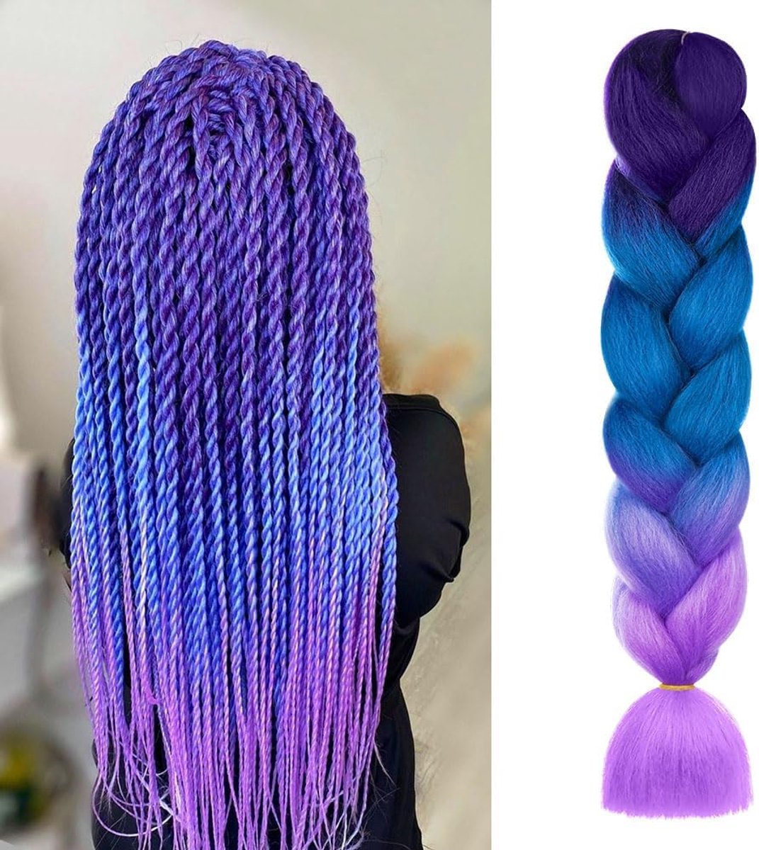 Vlechten Hair Extensions, 1Pc Ombre Vlechten Haar, Jumbo Vlechten Haarverlenging Synthetische Pruik, Mode Synthetische Vlecht Haar Extensions voor Vlechten Twist Vlechten Haar voor Vrouwen