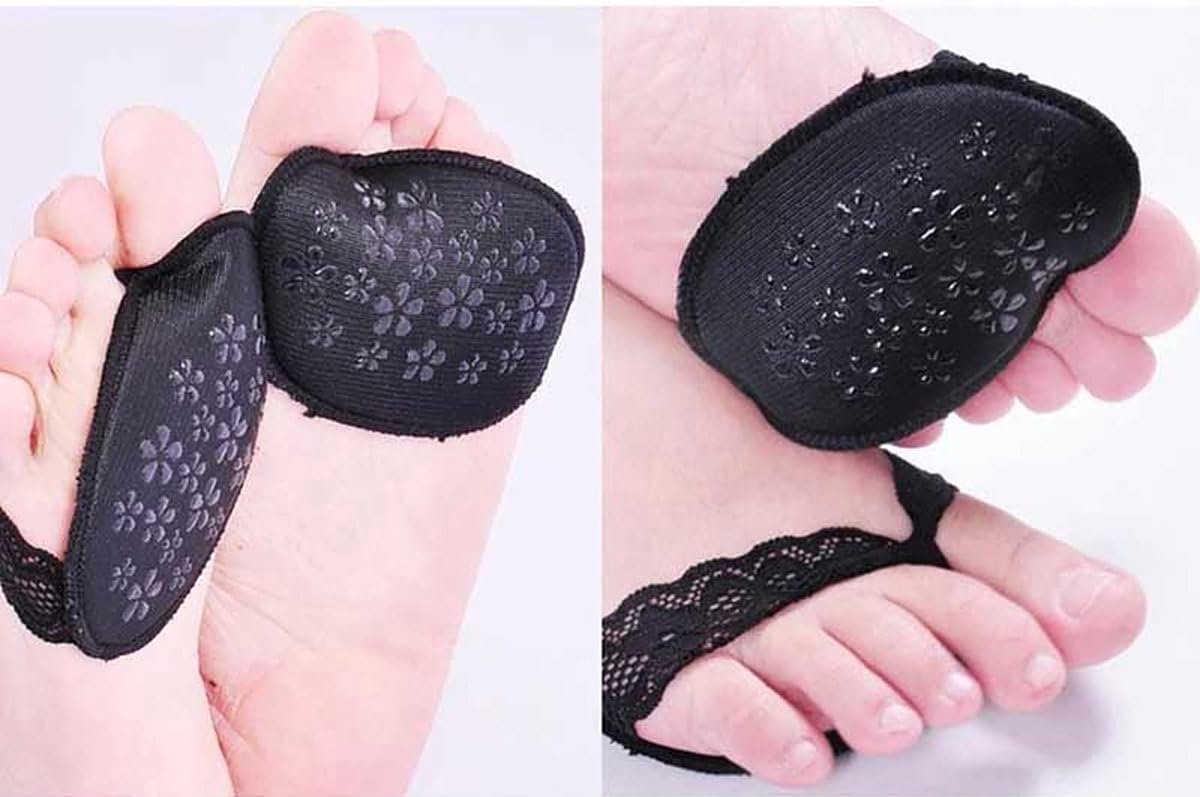- Voetkussentje - Voorvoet kussentje - Voetpijn - Voetpads - Inleg voetpads - Zwart - One size