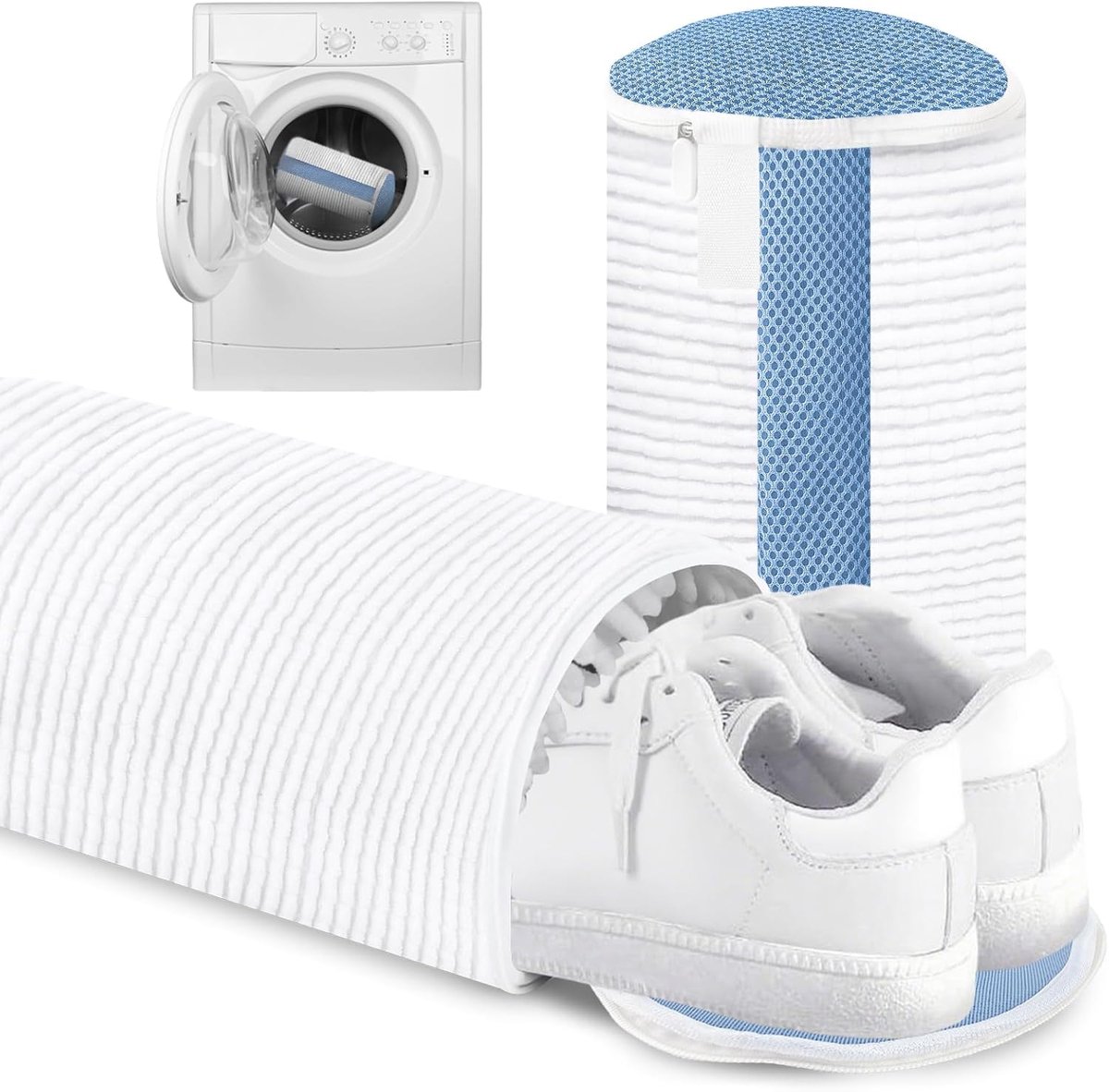 2 stuks schoenwaszak, schoenwaszak, wasmachine, rondom reiniging, herbruikbare waszak, schoenen voor wasmachine met verborgen ritssluiting, wasnet voor sneakers
