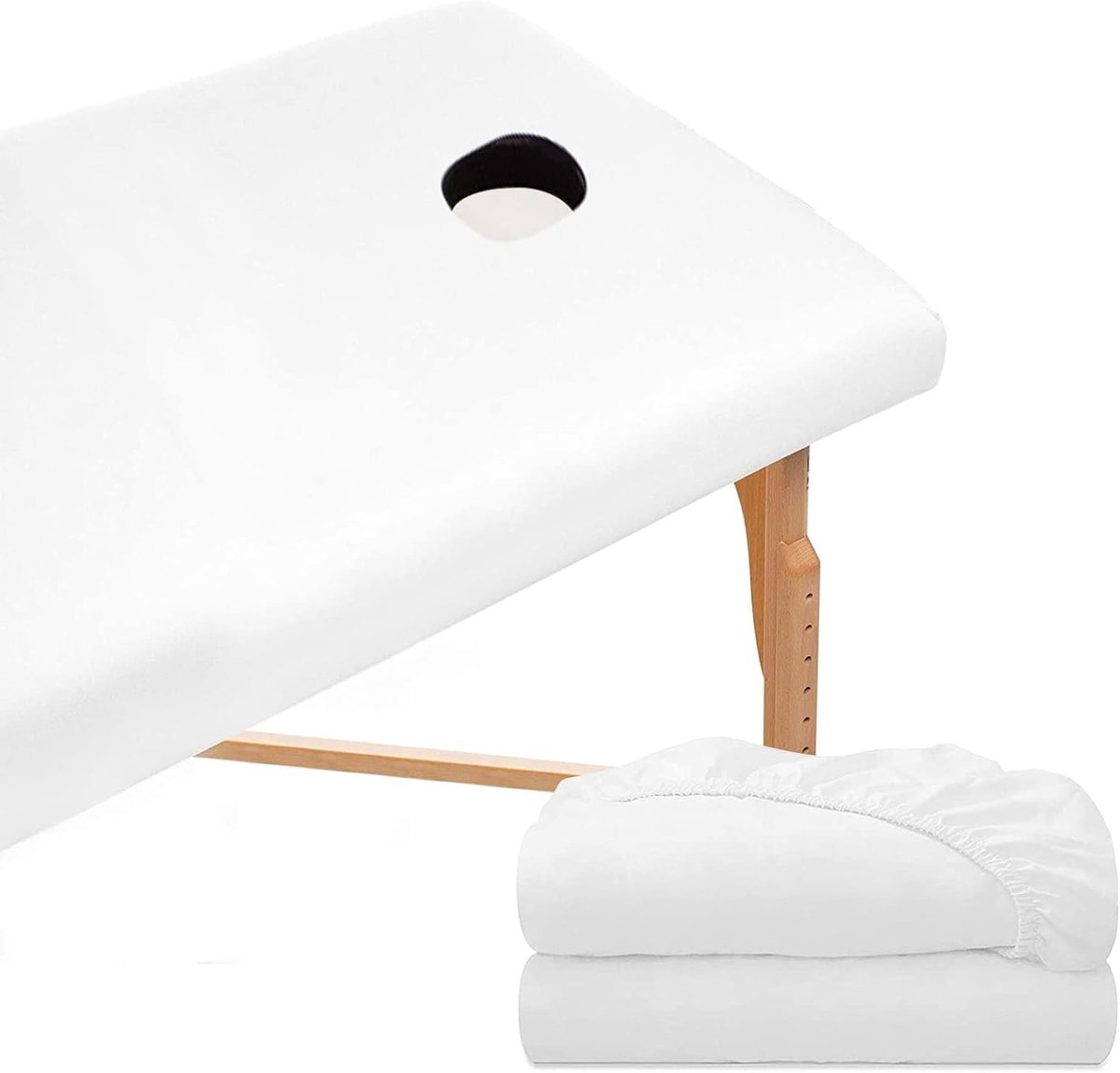 2 stuks spanhoes met gat voor massagestoel, oliebestendig, 70 x 190 cm, waterdichte hoes voor massagestoel, wasbaar, massagestoel, hoes voor cosmeticatafels en therapiebanken