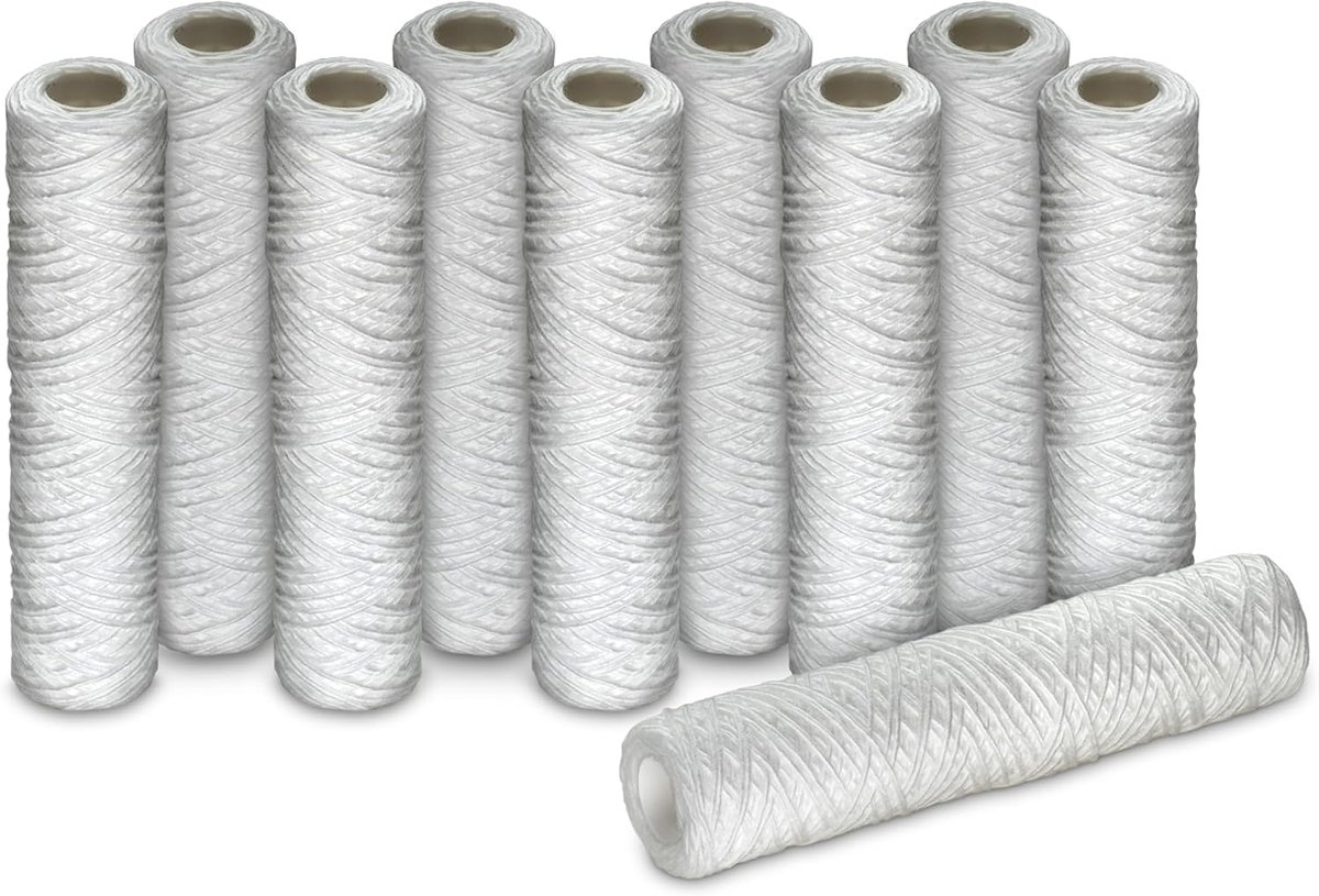Filterpatroon 25,4 cm (10 inch), met omwikkelde draad, 50 micron, schoon en veilig water, voor privé- en commercieel gebruik, verpakking van 10 stuks