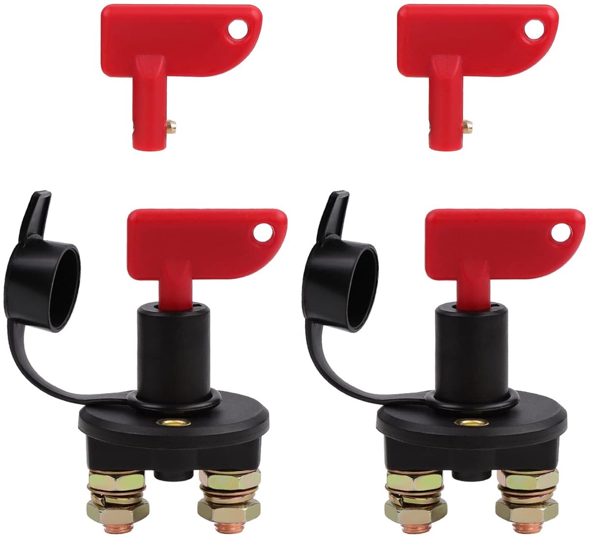 2 set 12 V/24 V auto-accuisolator scheidingsschakelaar uitschakelen, power kill schakelaar, niet uit schakelaar (2 stuks)