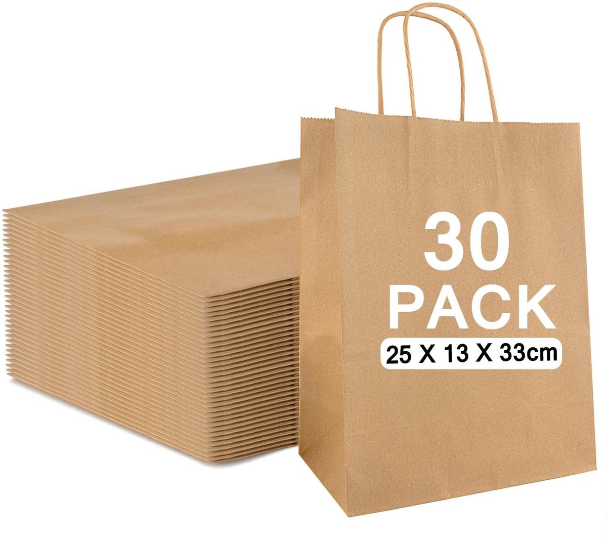 Omgoods - 30 Stuks Bruine Kraft Papieren Tassen - Ideaal voor Cadeaus en Verpakkingen