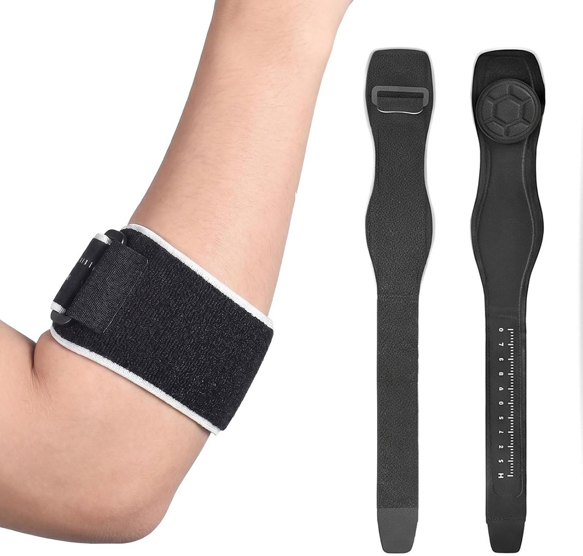 Elleboogbandage met uitneembare compressiekussens – verstelbare tennisarmbandage voor dames en heren, elleboogbandage voor epicondylitis, golferarmbandage voor sport en dagelijks werk