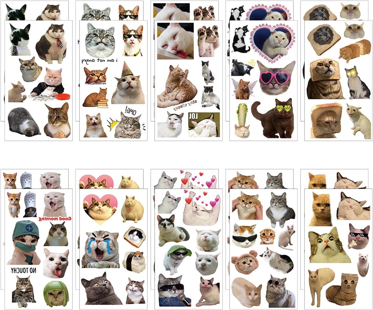 20 Grappige Kat Tattoo Stickers, Leuke Patronen, Emoticon Pack Stickers, Waterdicht En Duurzaam, Partij Partij Decoratie, Dierenliefhebbers, Geschikt Voor Gezicht, Handen, Benen.
