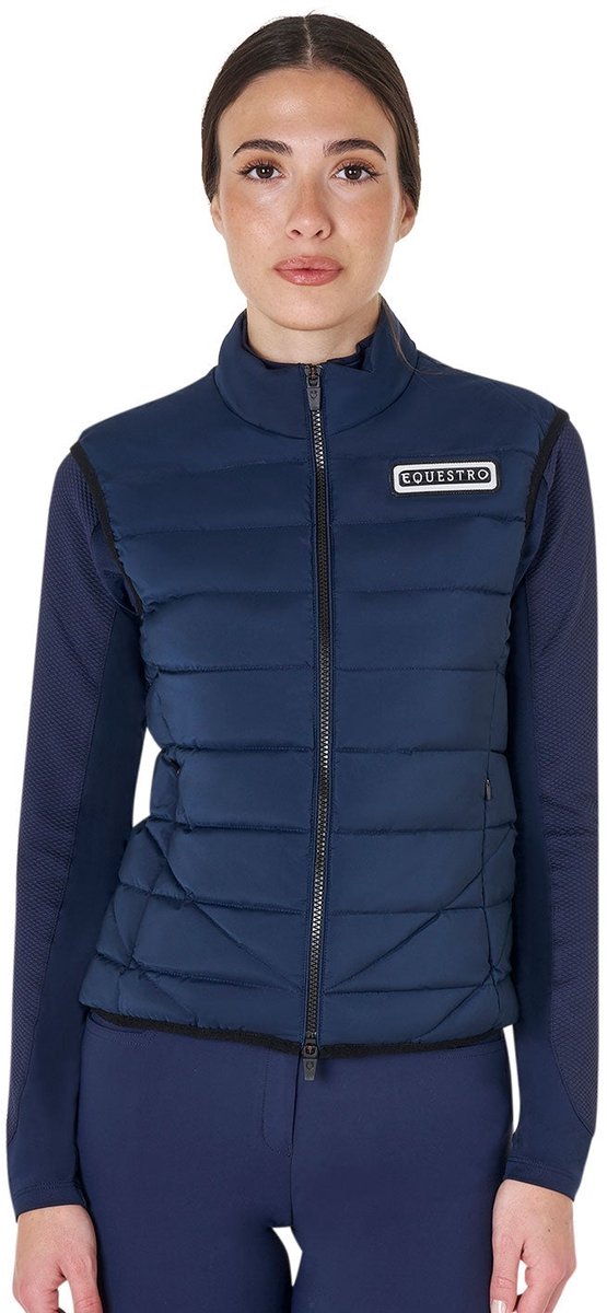 Equestro Nylon Vest Dames M Navy