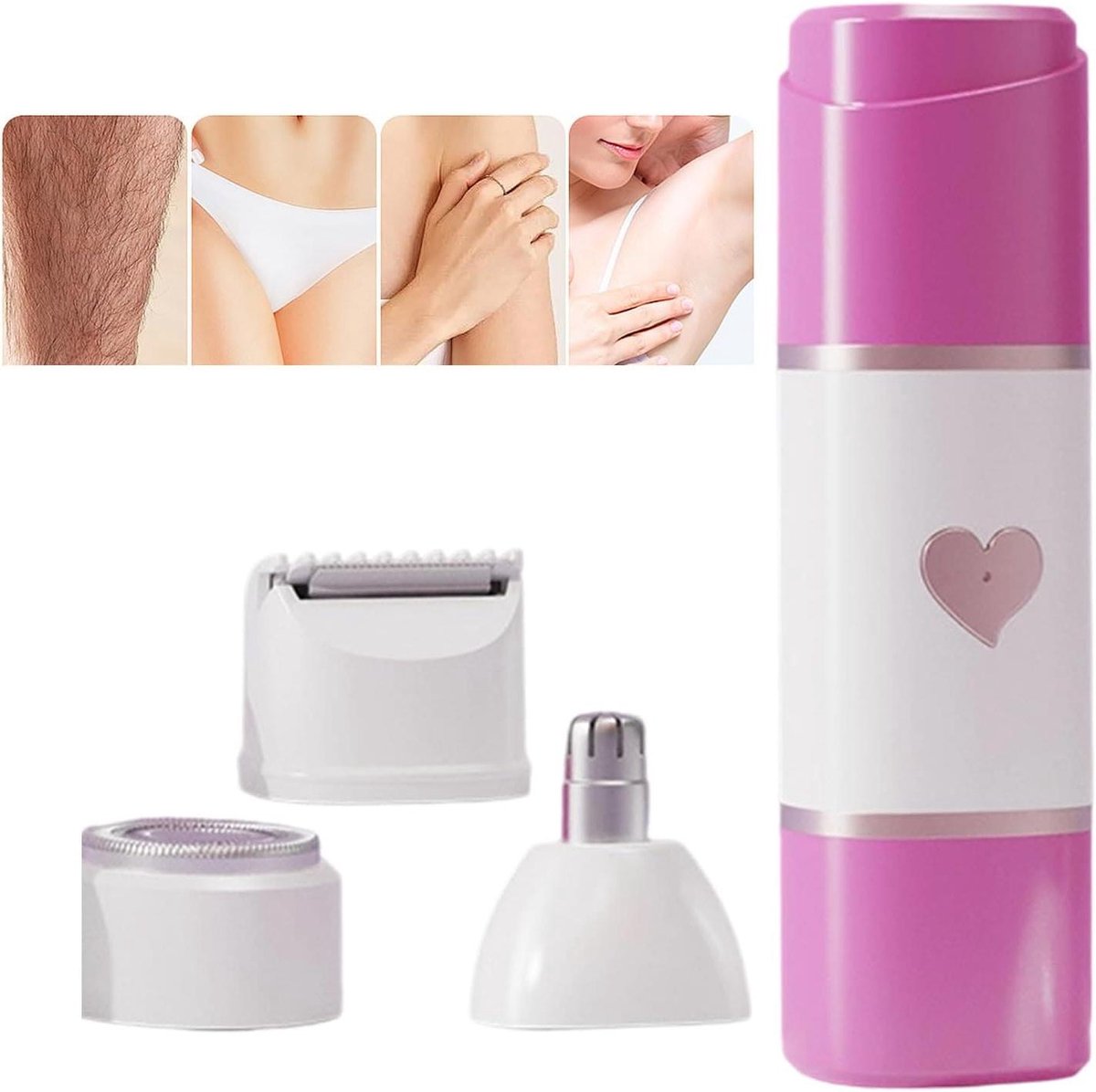 Elektrisch Scheermes Dames - Gezicht Bikini Trimmer - Persoonlijke Verzorging - Zacht voor Huid - 14 cm - Rose Red