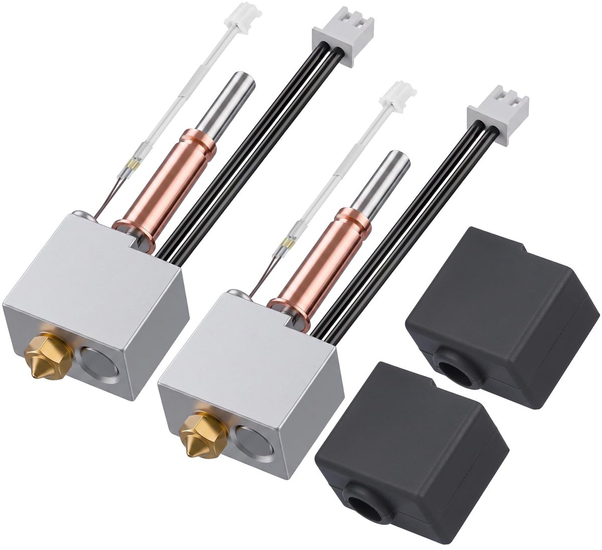 Dailygoods- Hotend Bimetalen 0,4 mm - 3D-printer - Compatibel met Anycubic Kobra 3/Kobra 3 V2 - Hoge snelheid - Hoge nauwkeurigheid - Messing mondstuk - 3D-printerkop
