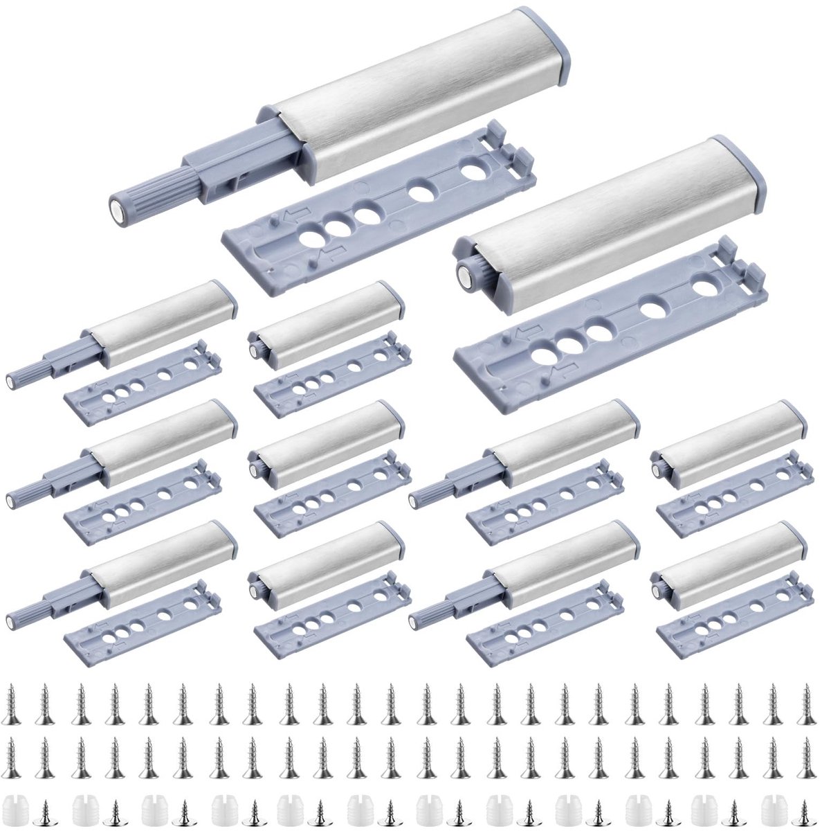 Dailygoods - 12 Stucks Push to Open Deuropener, Push-to-open Deuropeners Magnetische, Kastdeuropener, Druksnapper opener, Drukdeuropener voor deuren, kastdeur, laden, meubels
