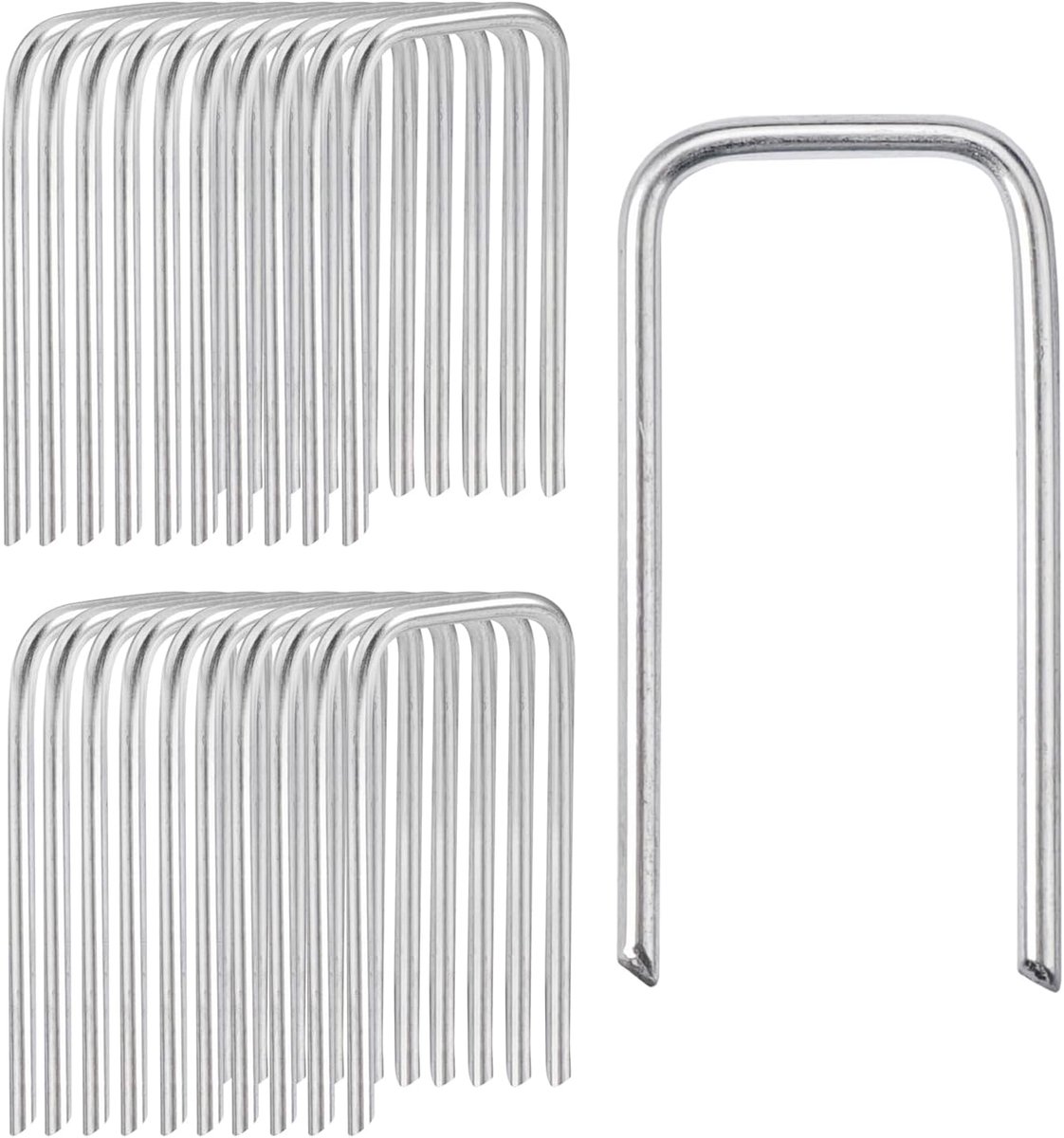 150 stuks plantenstekers 40 mm x 20 mm, tuinharingen, gepatenteerde strobloemennaalden, robuuste krampen, kunstgras, haringen voor kransen en bloemistische benodigdheden